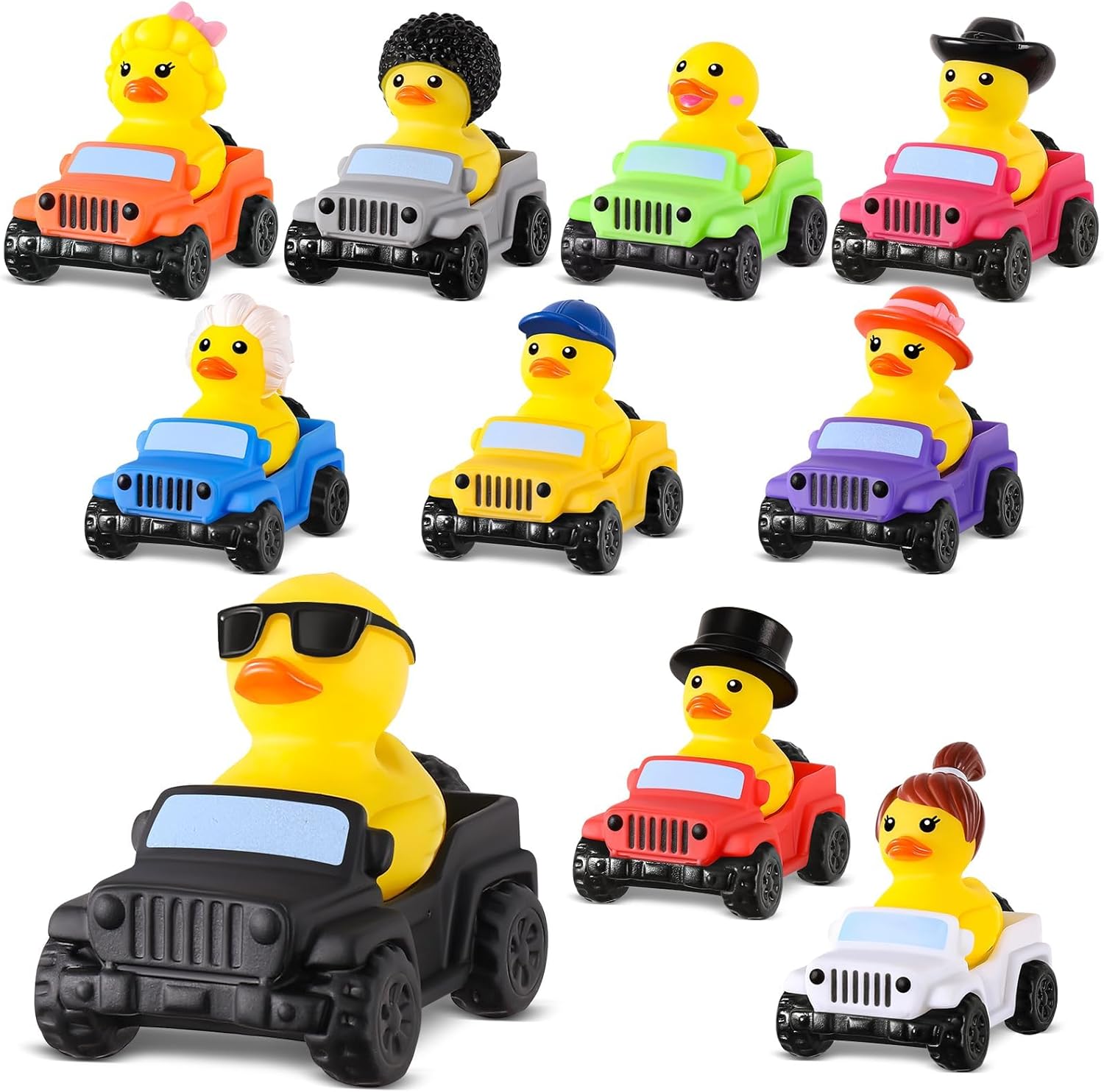 ANGGIKO 40-Pc Jeep Duck Assortment — 20 Ducks + 20 Cars