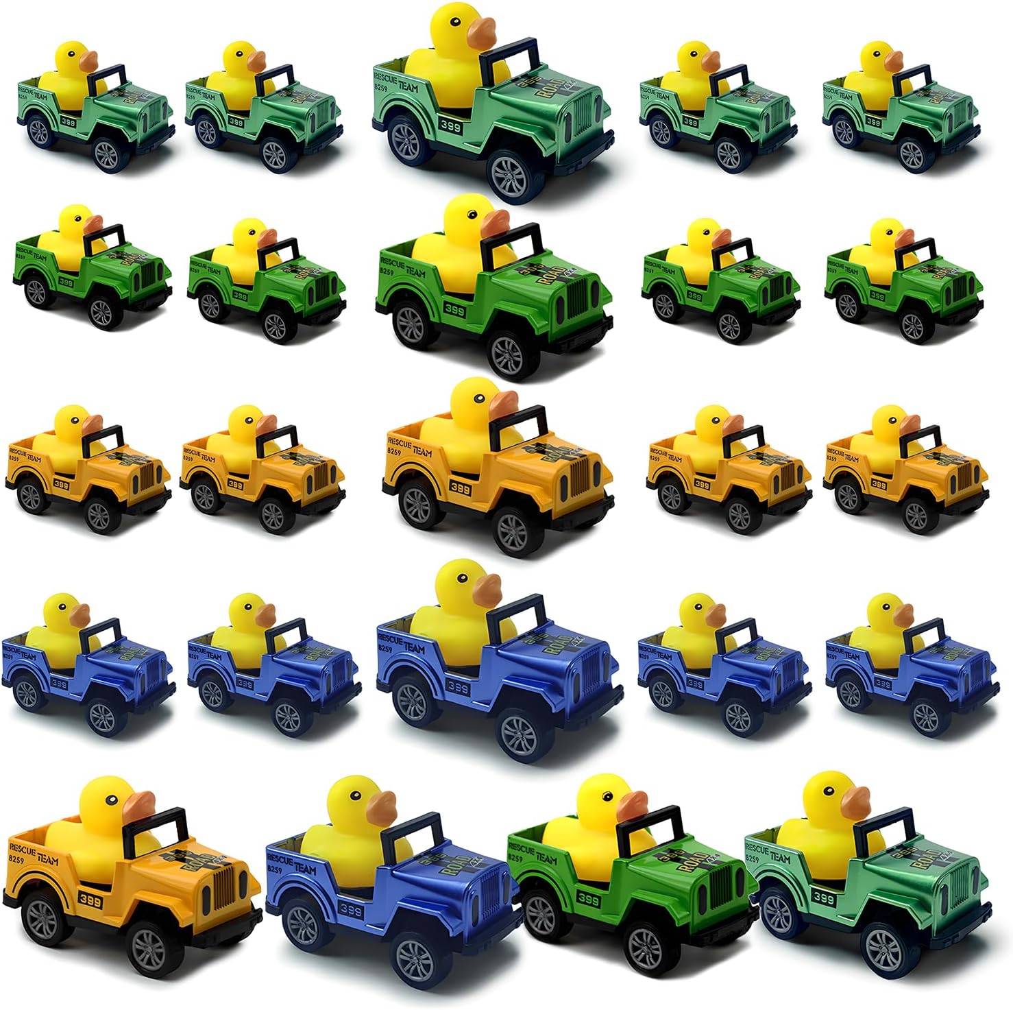 Yatics 24-Pack Movable Pull-Back Jeep Ducks